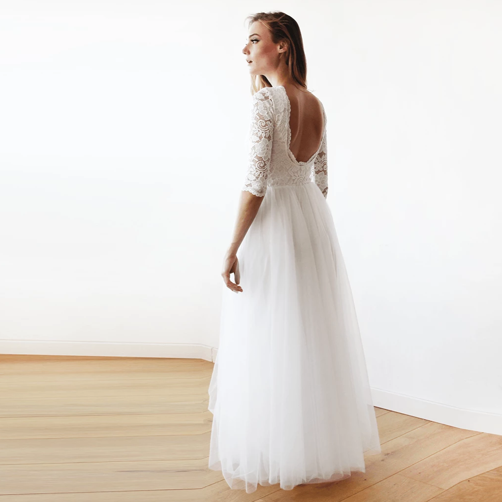 Vivienne Ivory Lace Tulle Gown