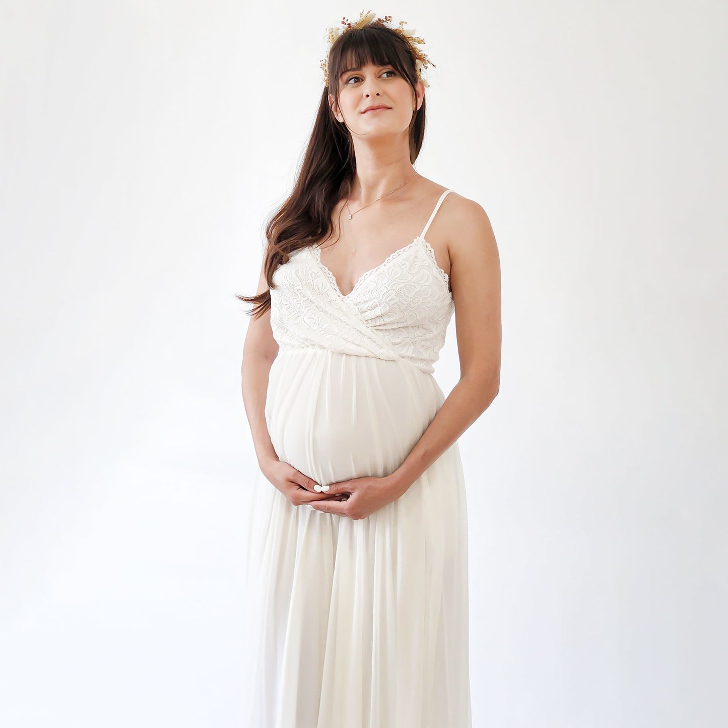 Celestia Maternity Lace Gown