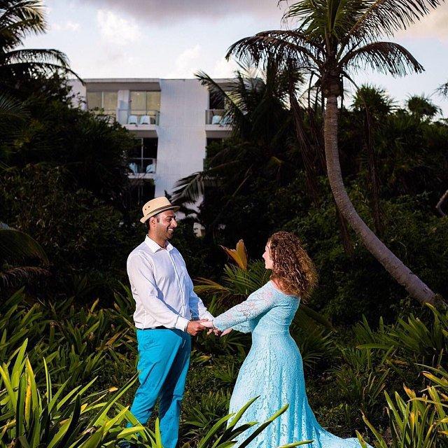 Celestine Light Blue Lace Gown