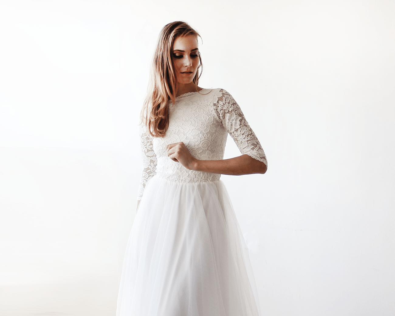 Vivienne Ivory Lace Tulle Gown