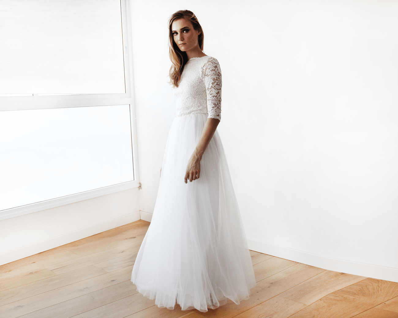 Vivienne Ivory Lace Tulle Gown