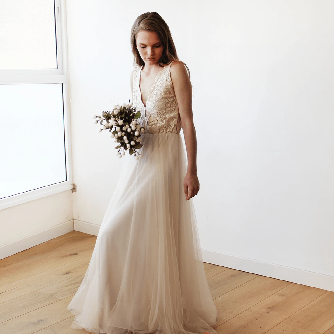 Viviana Lace Tulle Bridal Gown