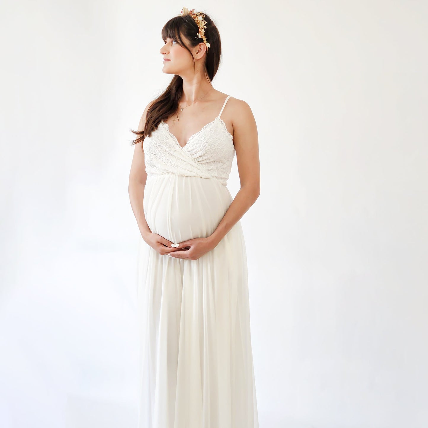 Celestia Maternity Lace Gown