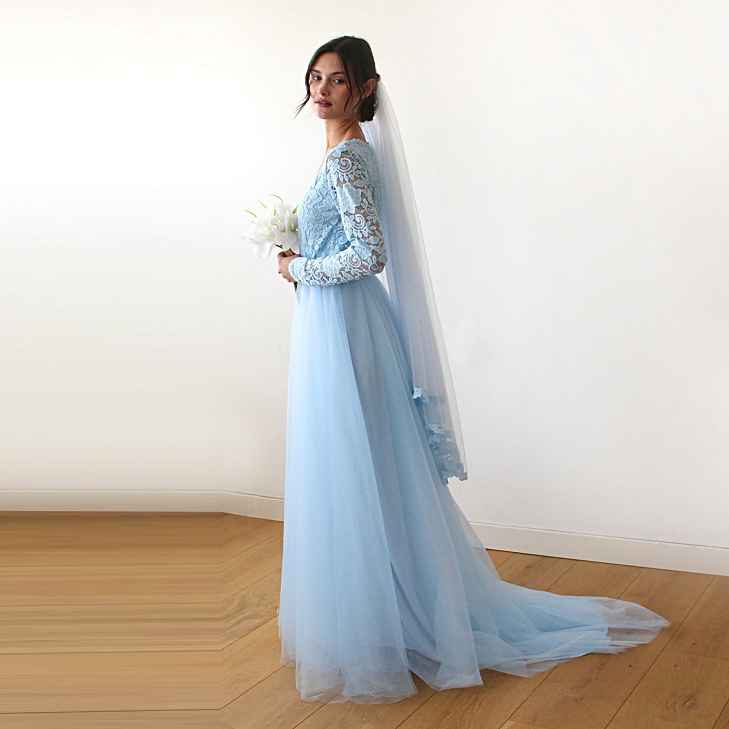 Sogno Tulle Long Sleeve Gown