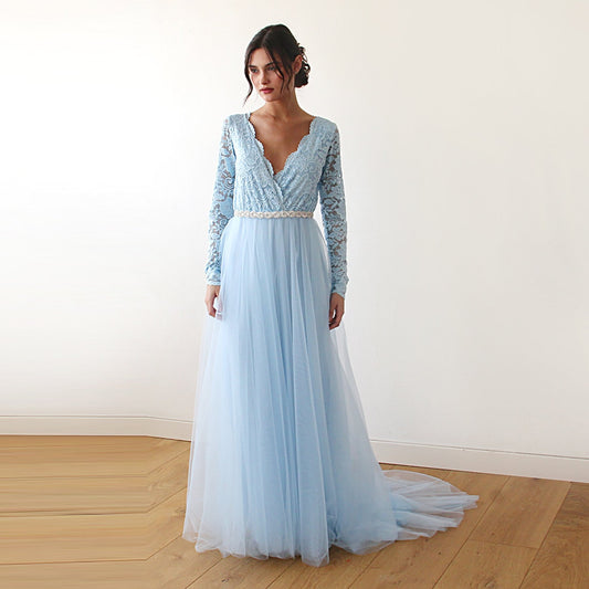 Sogno Tulle Long Sleeve Gown