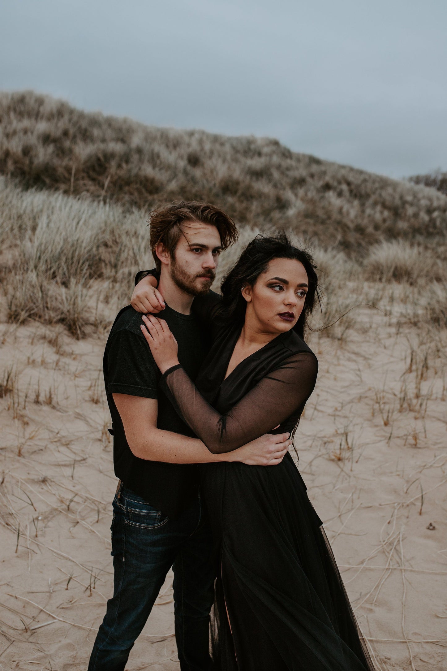 Midnight Allure Black Tulle Gown