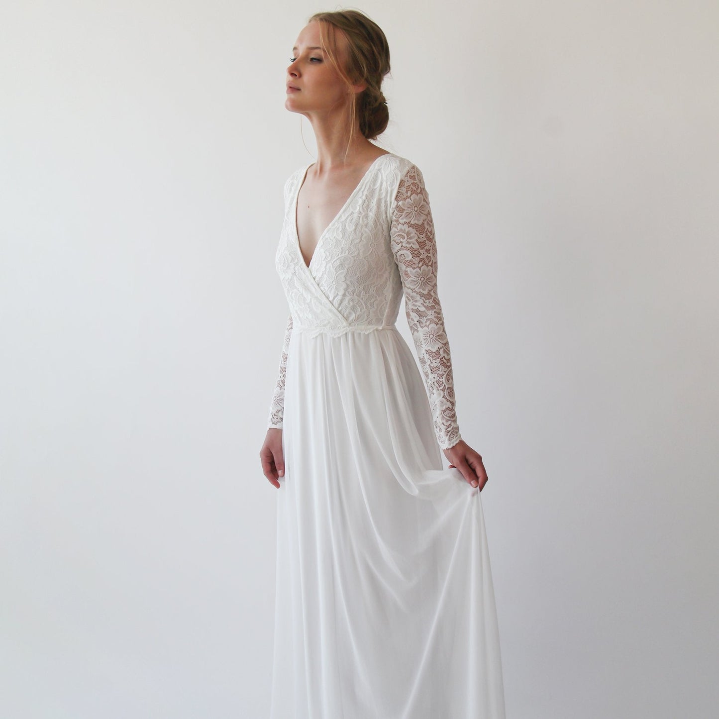 Amalfi Lace & Chiffon Gown