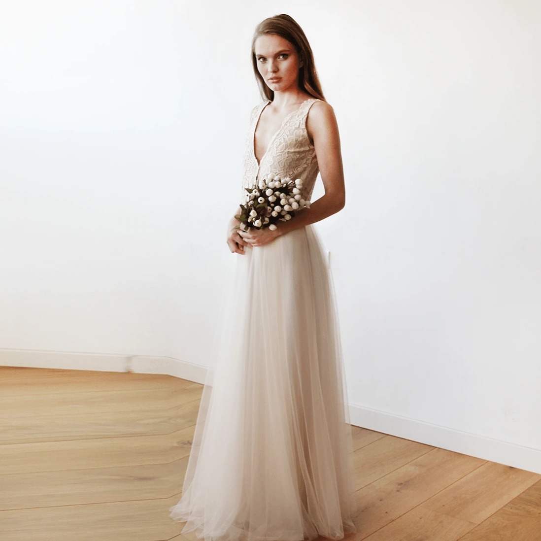 Viviana Lace Tulle Bridal Gown