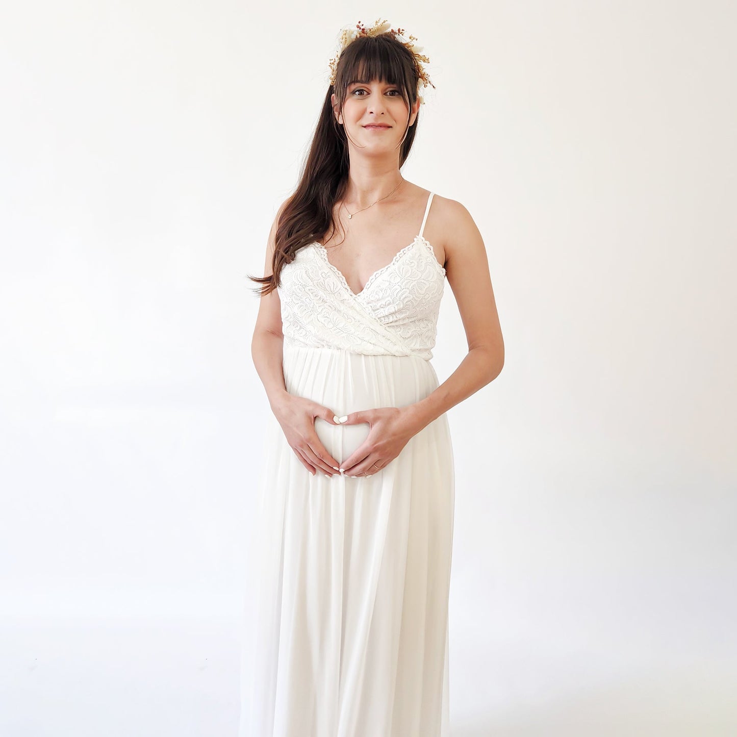 Celestia Maternity Lace Gown