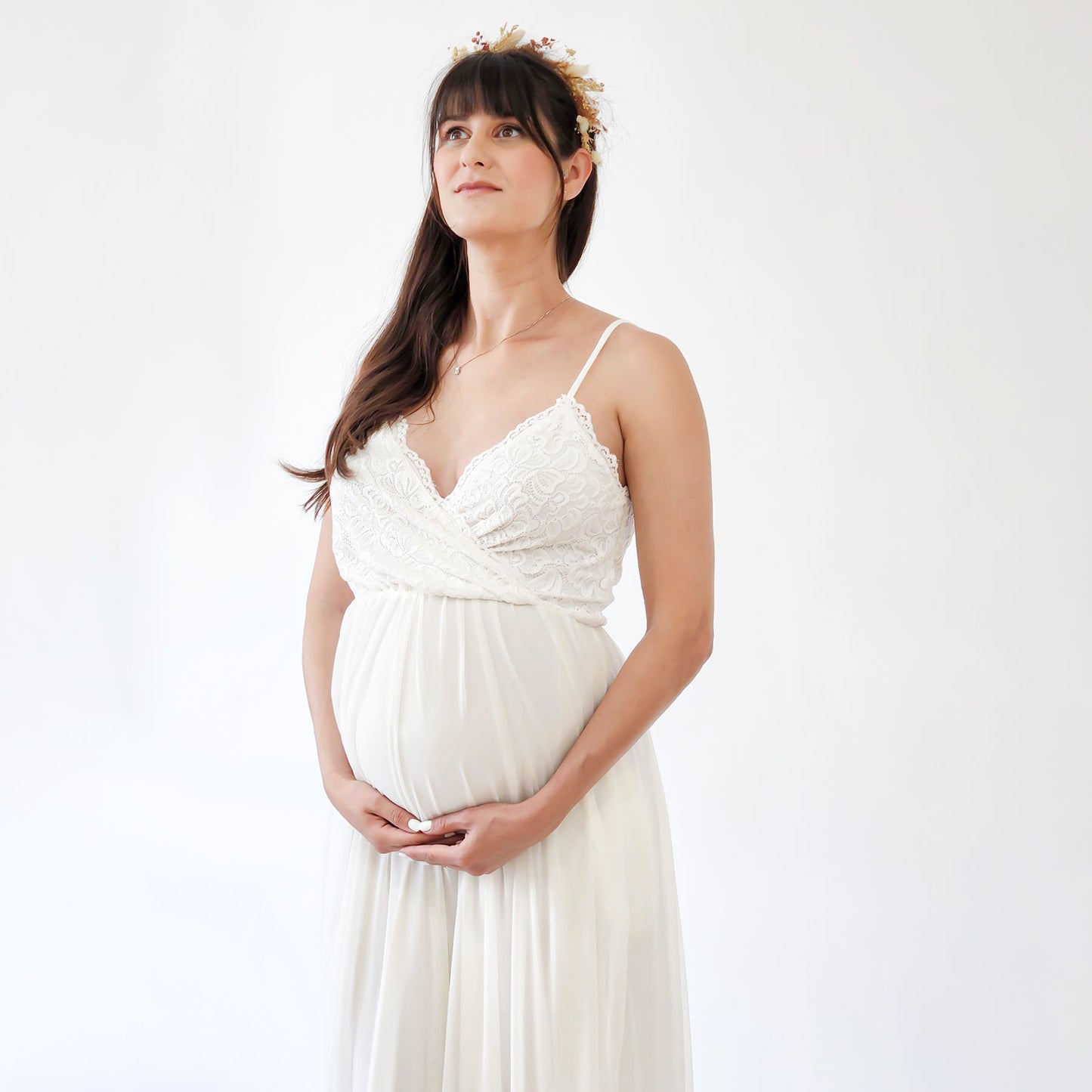 Celestia Maternity Lace Gown