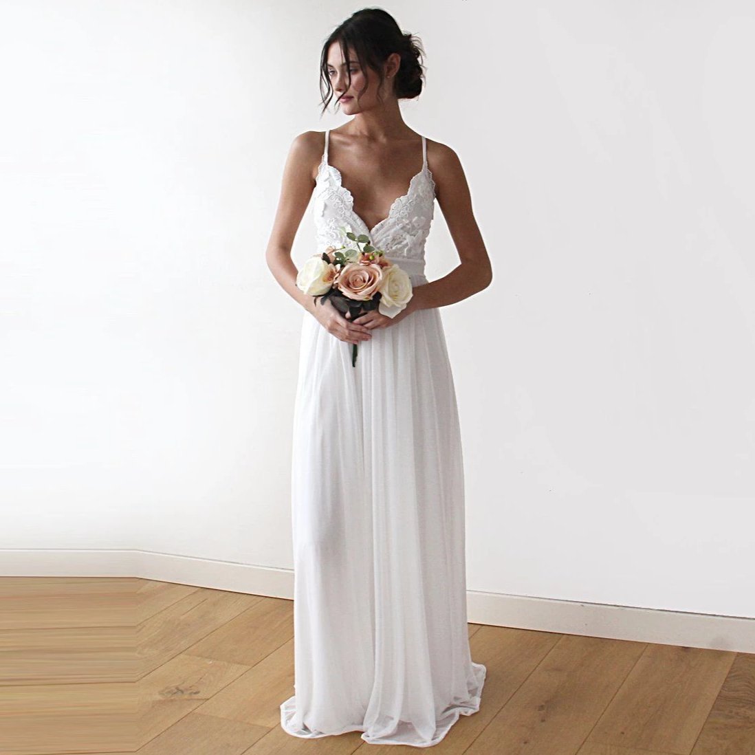 Seraphine Floral Lace Chiffon Gown