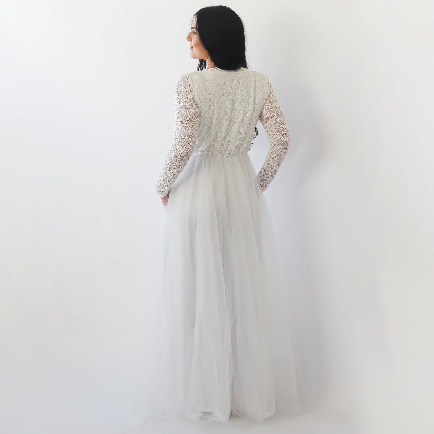 Valentina Long-Sleeve Lace and Tulle