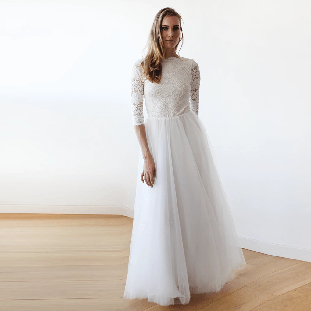 Vivienne Ivory Lace Tulle Gown