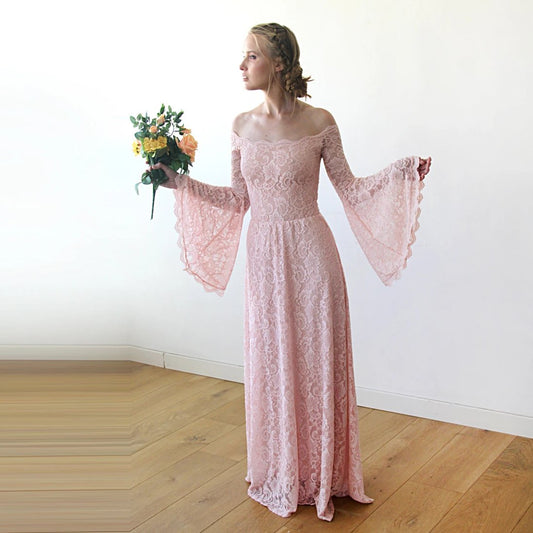 Eleganza Bell-Sleeve Gown