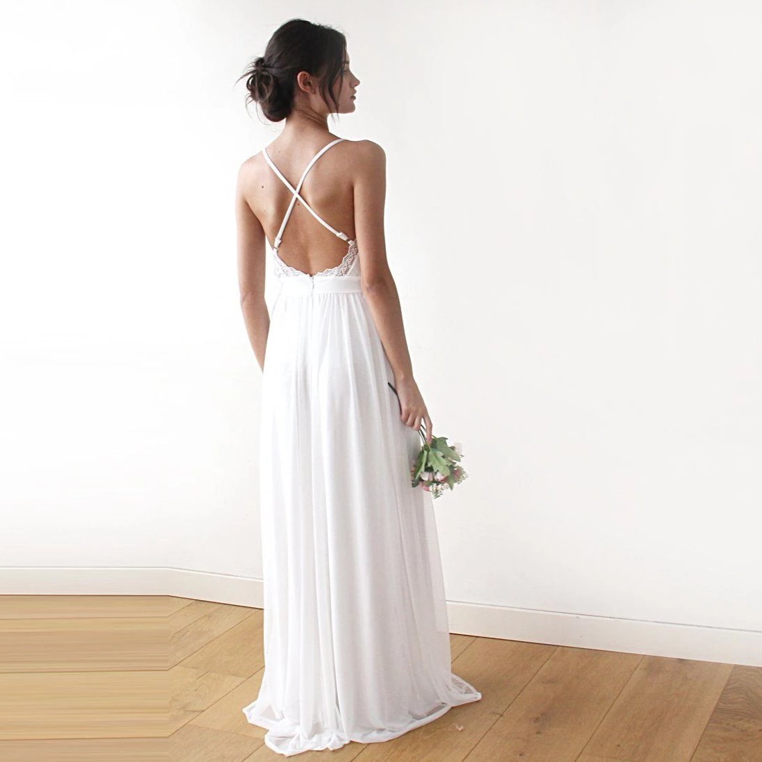 Seraphine Floral Lace Chiffon Gown