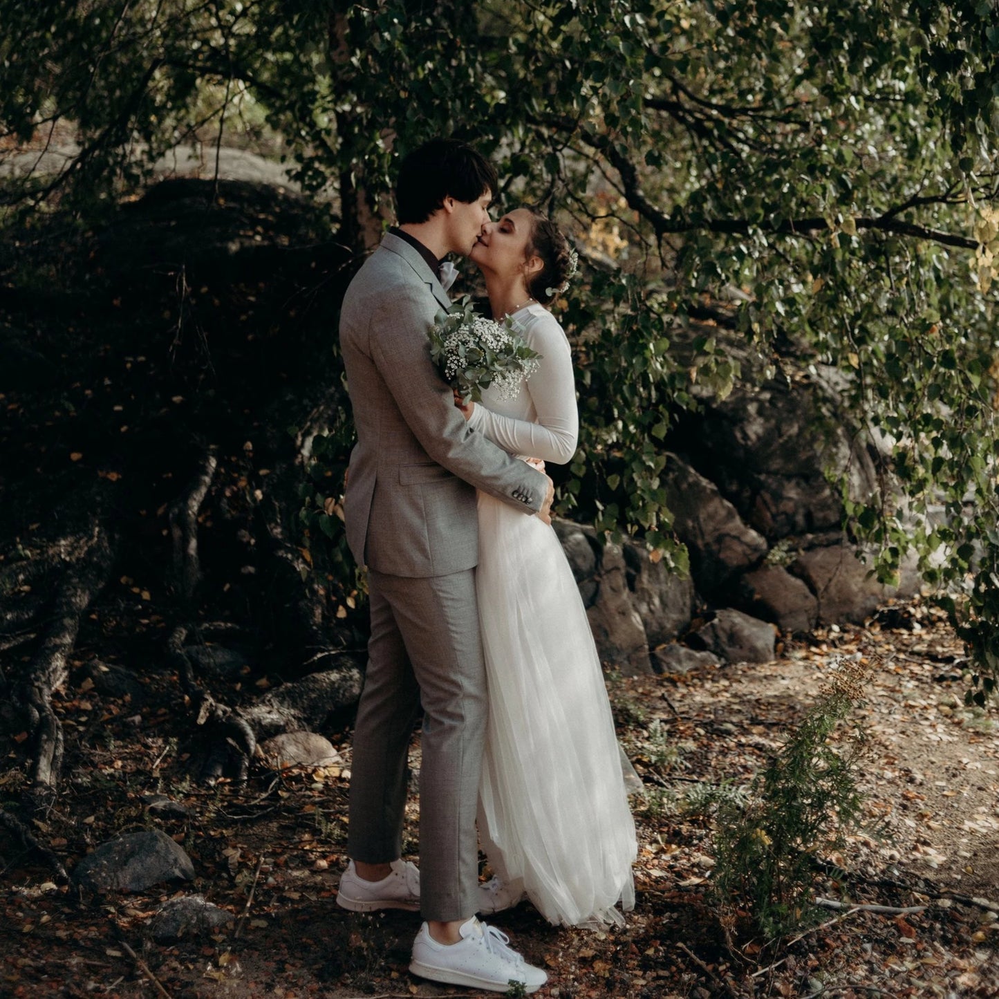 Amélie Bordeaux Tulle Gown