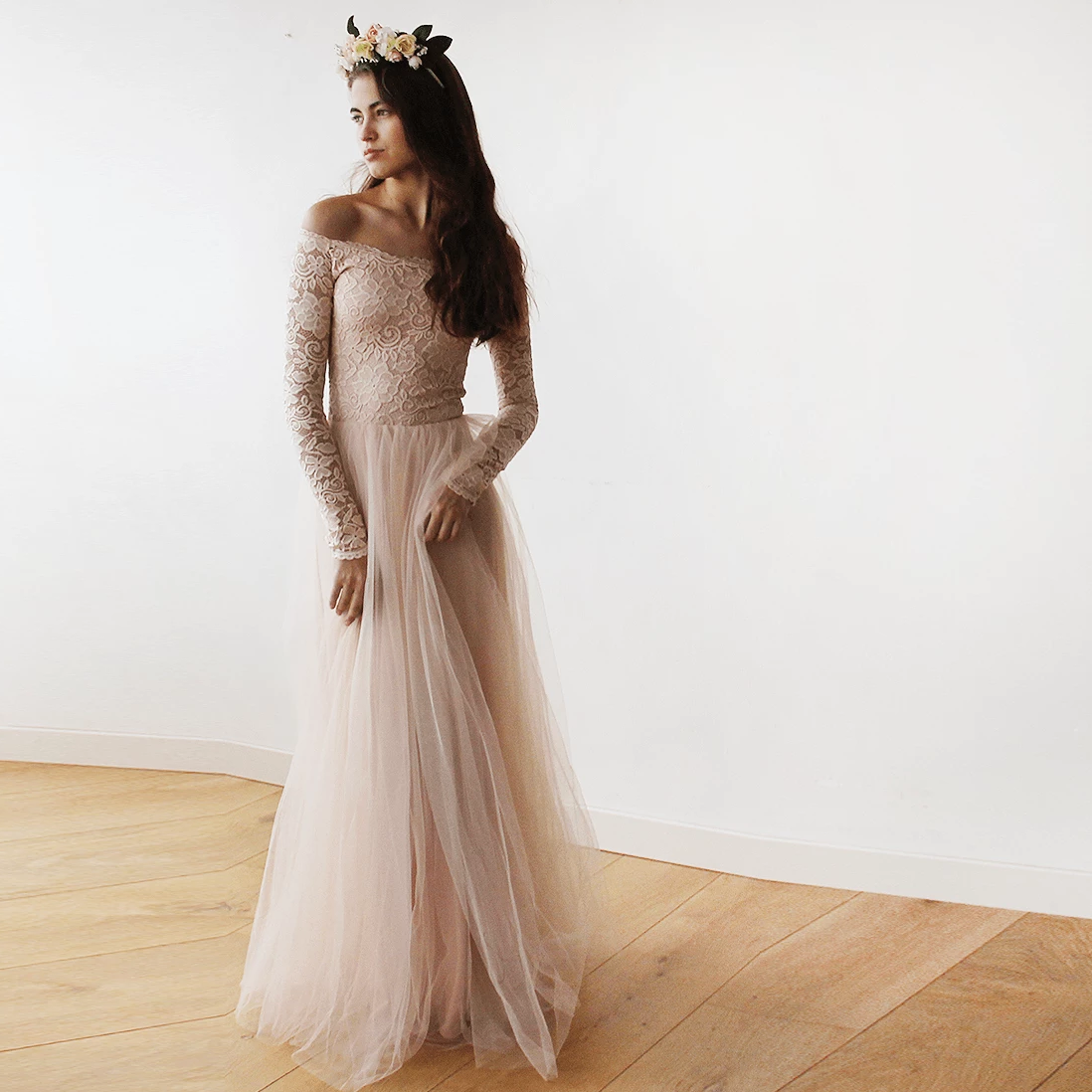 Rosa Eleganza Tulle Gown