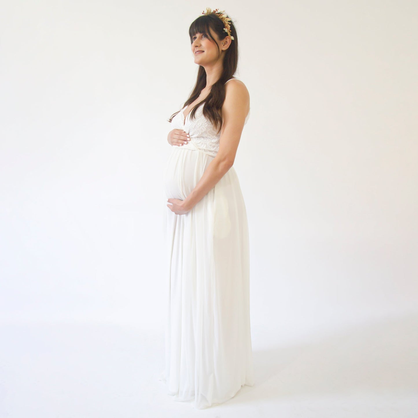 Celestia Maternity Lace Gown