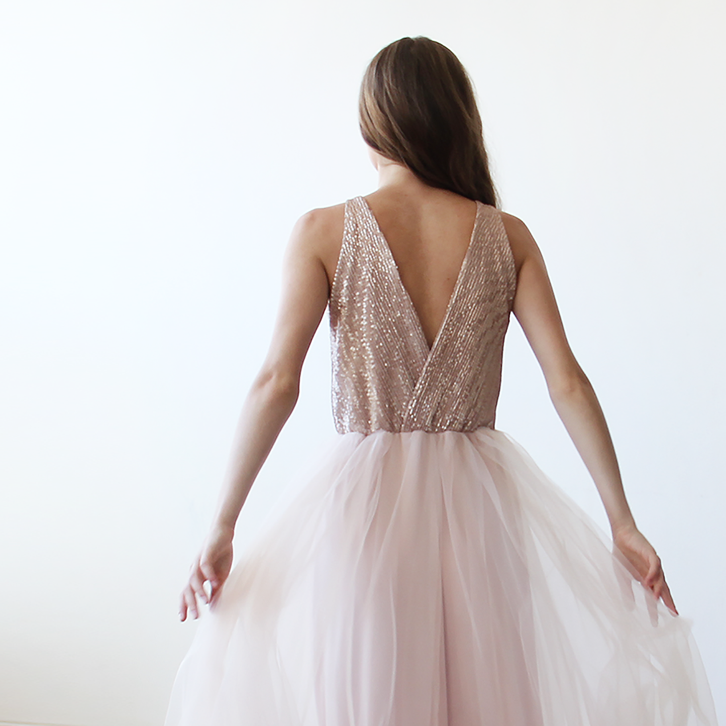 Aurora Blush Sequin and Tulle Gown