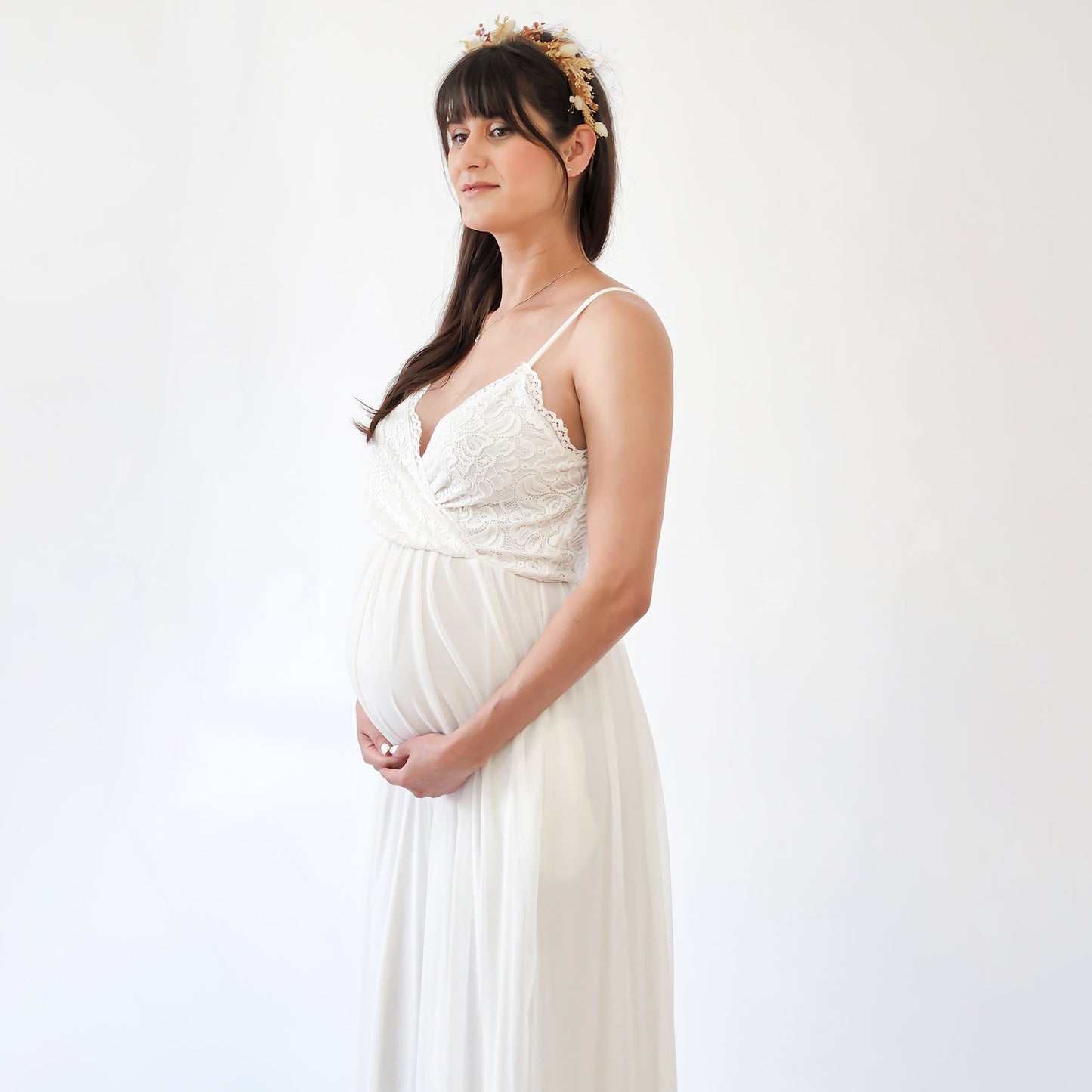 Celestia Maternity Lace Gown