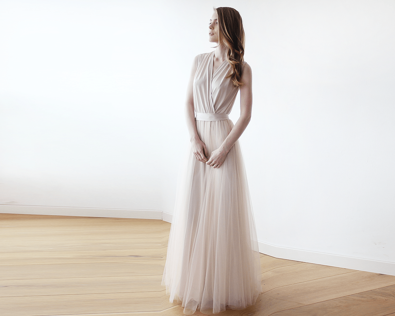 Adriana Vintage Lace Tulle Gown