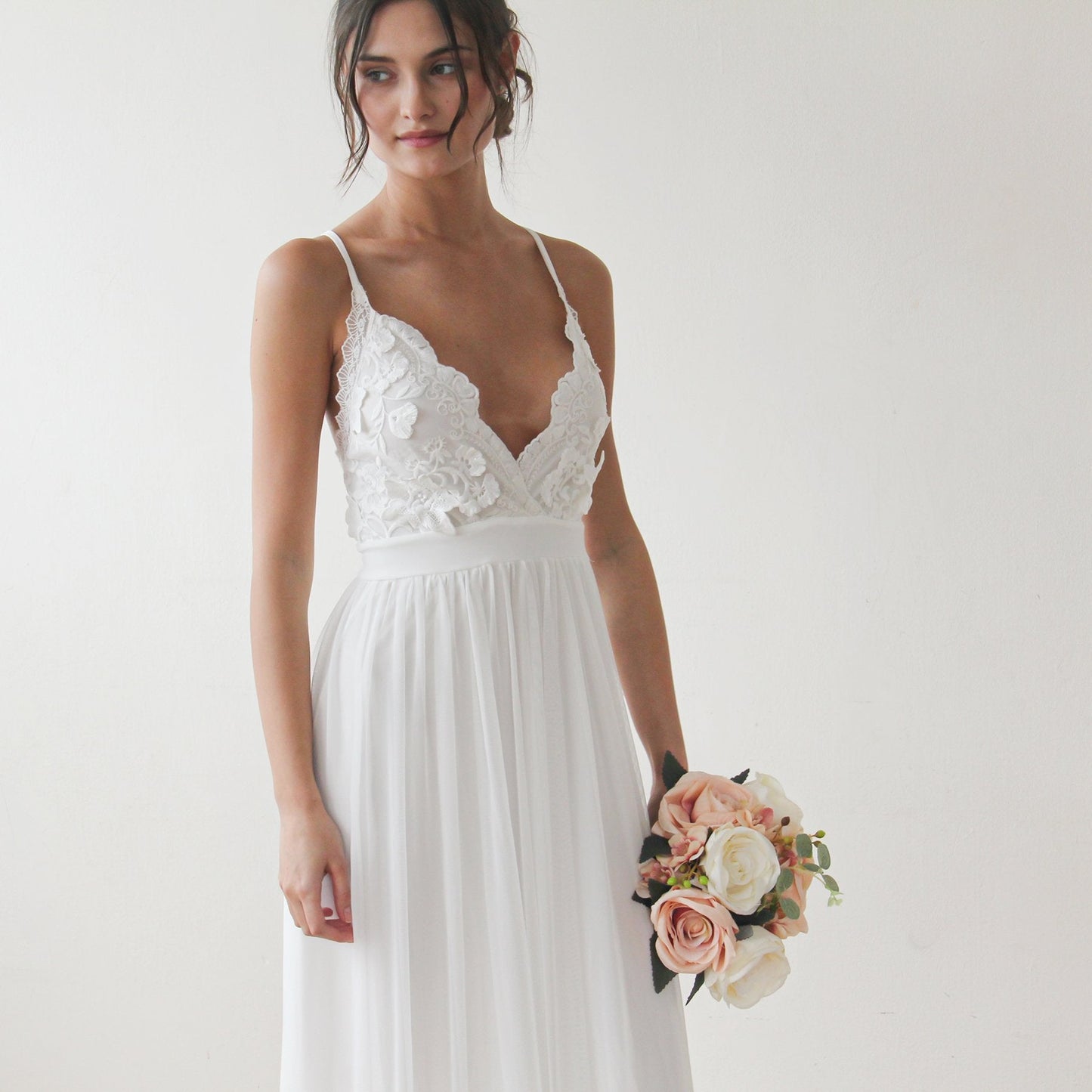 Seraphine Floral Lace Chiffon Gown