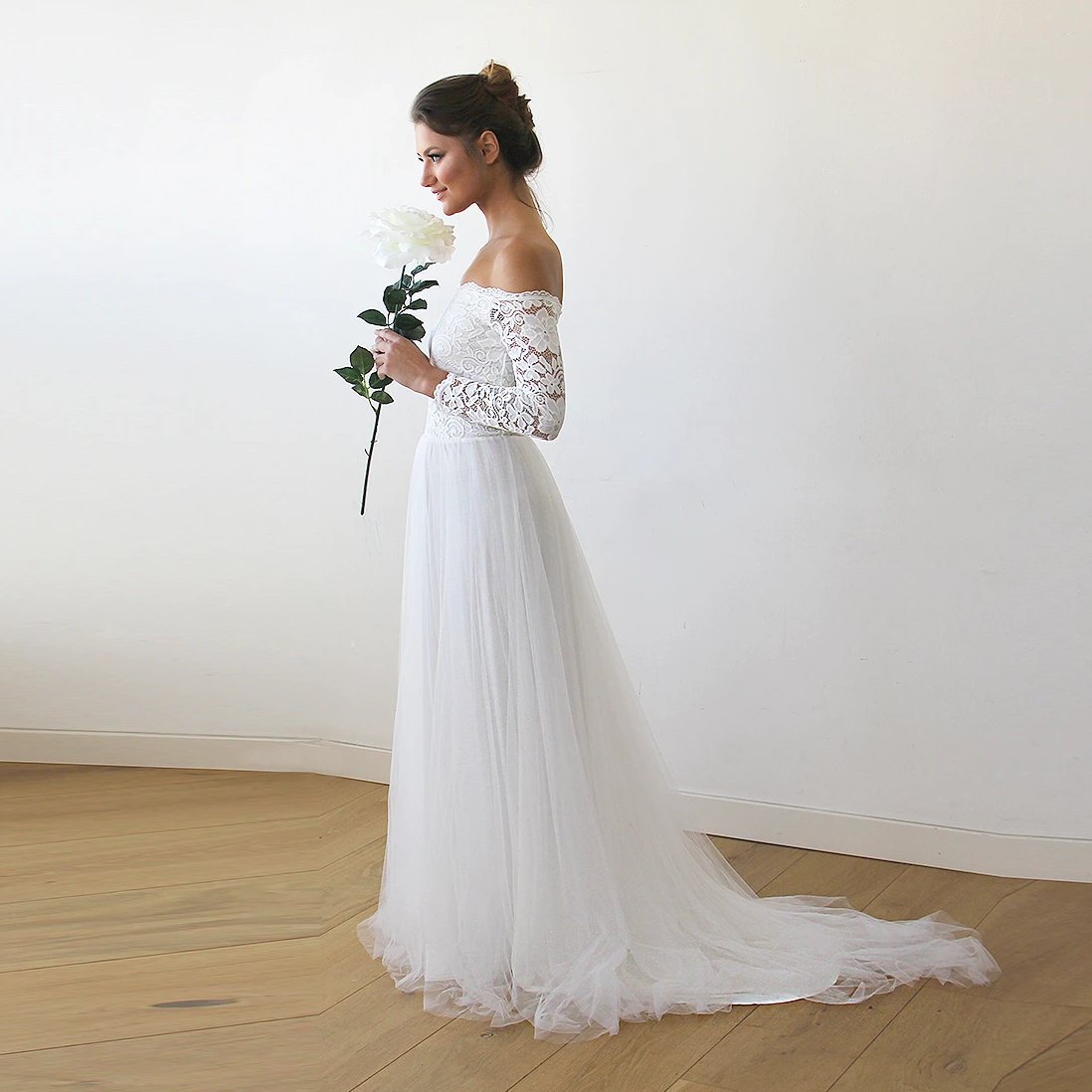 Rosalina Champagne Lace Wedding Gown