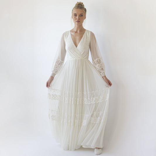 Amélie Ivory Chiffon Wedding Gown