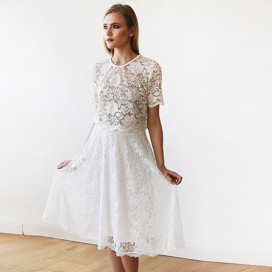 Emilia Floral Lace Midi Bridal Skirt